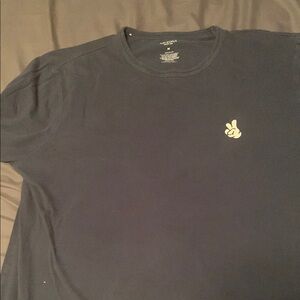 AllSaints Black T-Shirt with Peace Sign